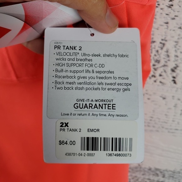 Athleta PR Tank 2 Ember Orange Outdoor Athletic Tank Top Size 2X Plus NEW - Picture 6 of 12